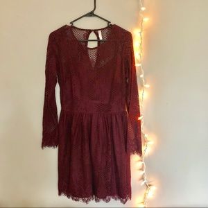 Burgundy Lace Dress